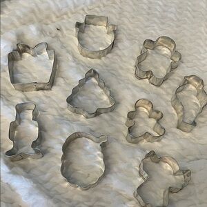 Set of Silver Cookie Cutters set of 9